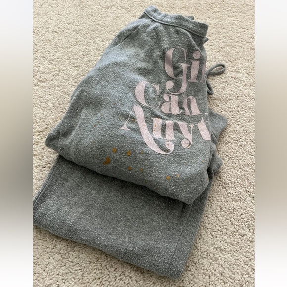 Chaser Girls Can Do Anything Open Sweatshirt and Matching Joggers Size Medium 👧 - Picture 3 of 5